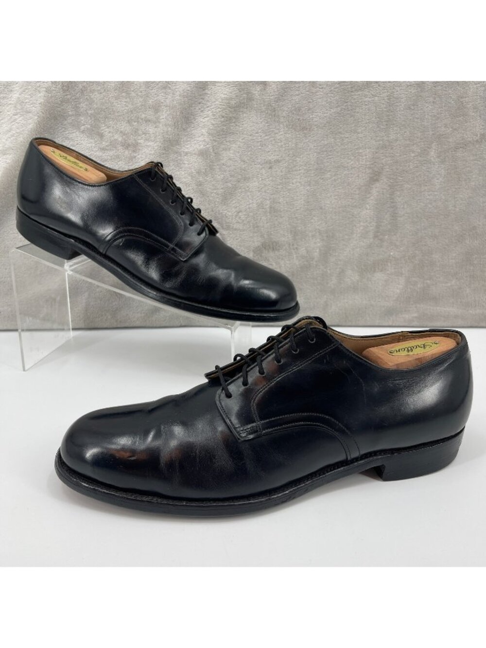 Craddock Terrry Vintage Men's 11N Black Leather Military Lace Up Dress Shoes